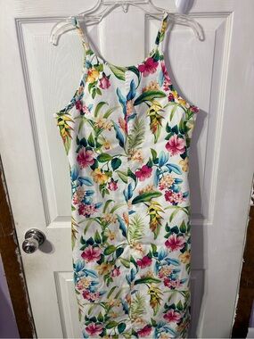 Tommy Bahama White Tropical Floral Midi Dress